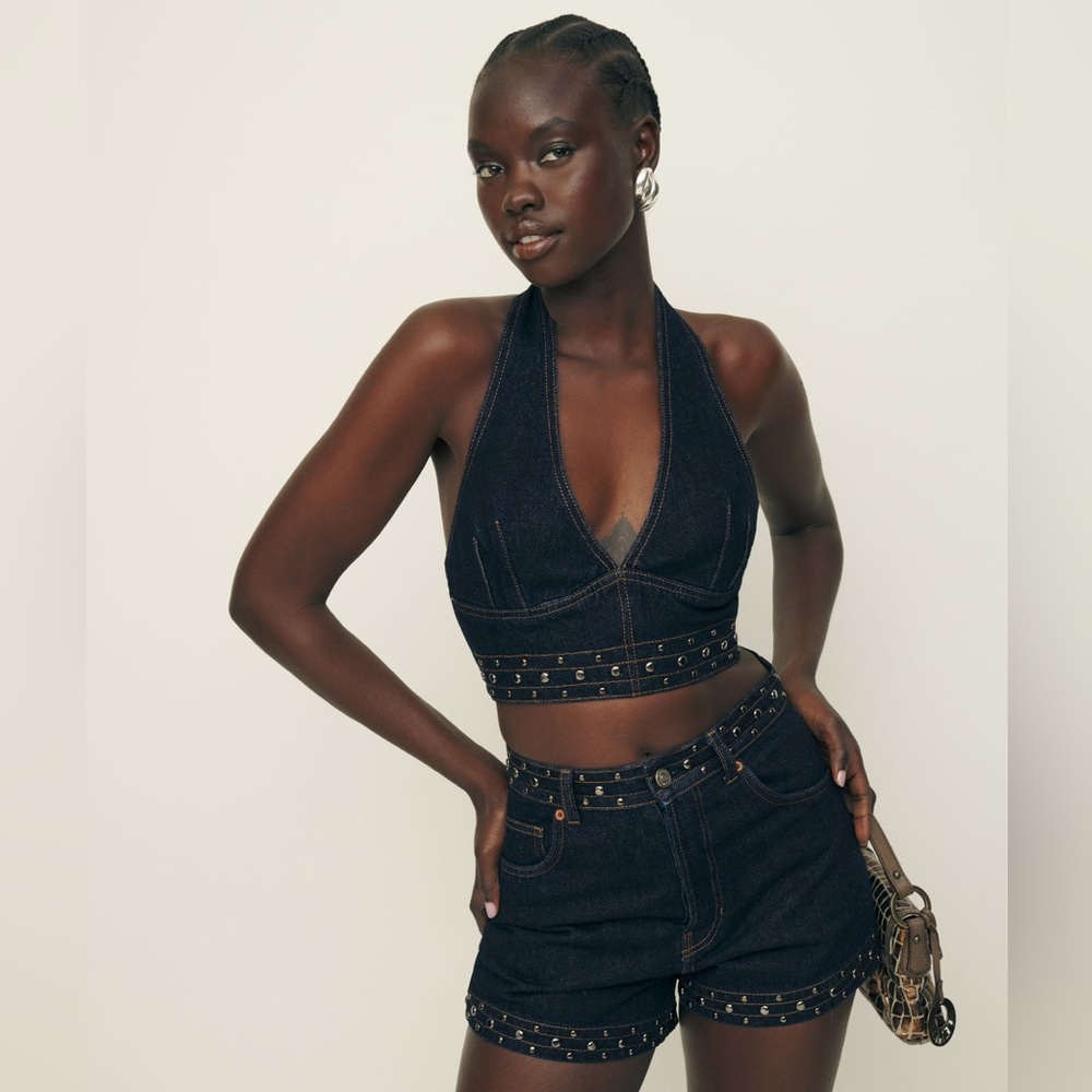 Reformation Saylor Denim Top